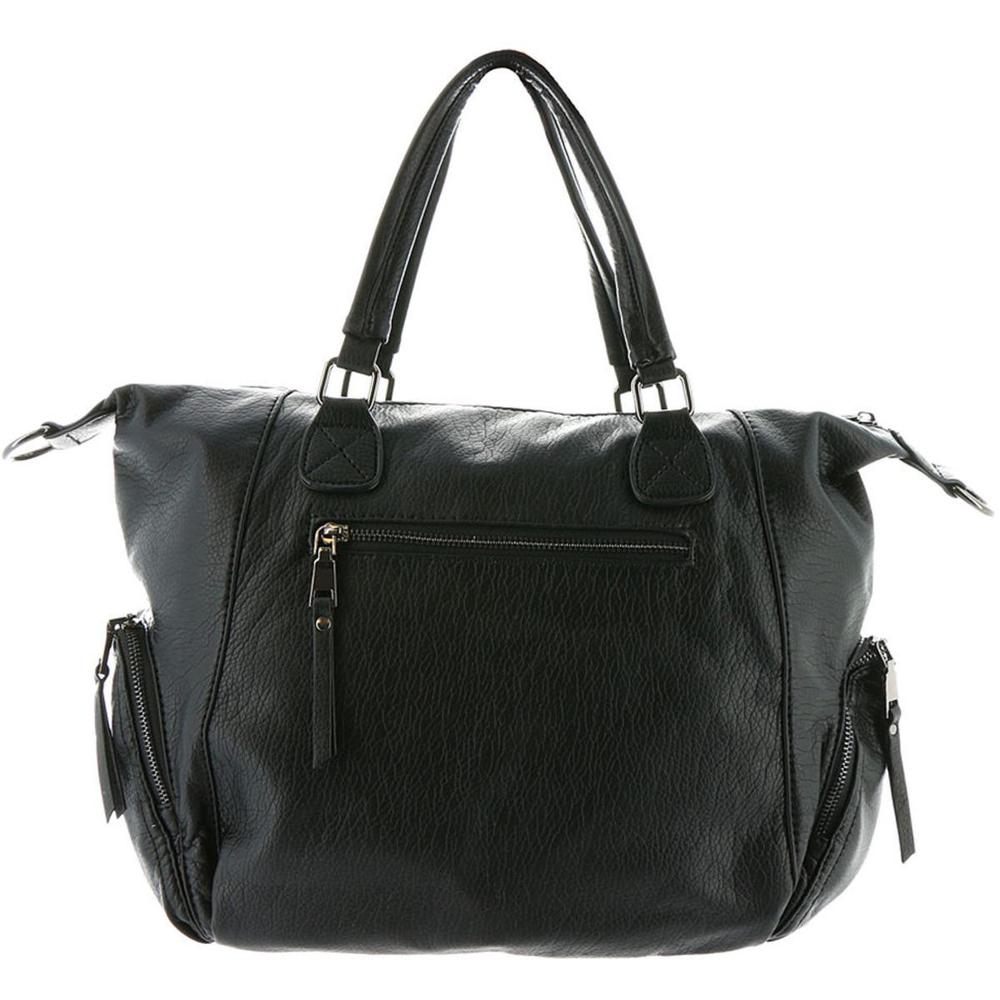 MMS Womens Glam On The Go Black Pebbled Crossbody Satchel Handbag Purse - Picture 2 of 4